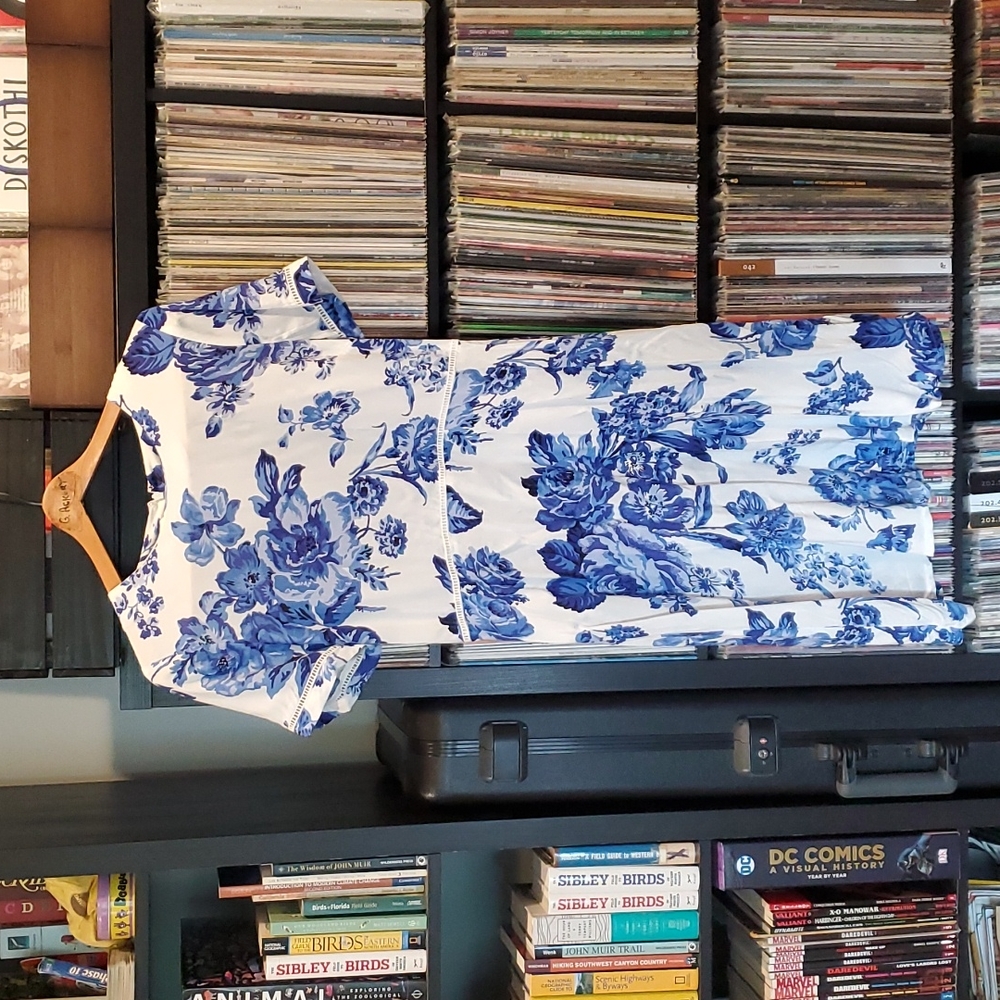 Cath Kidston Blue and White Dress UK 12 US 8